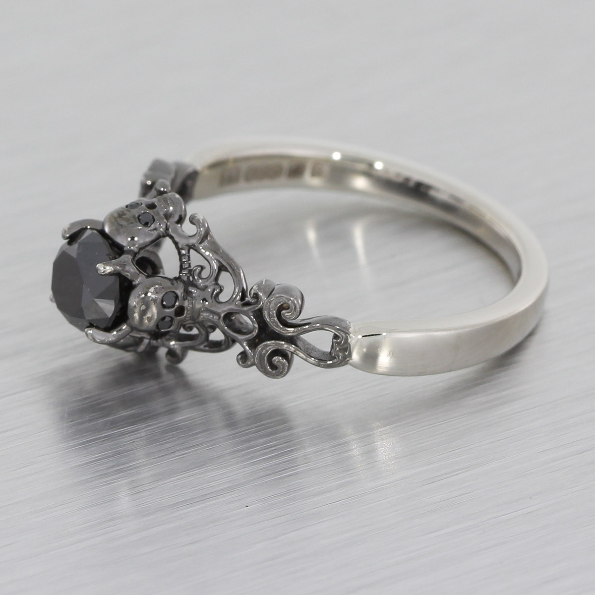 Gothic black diamond on sale ring